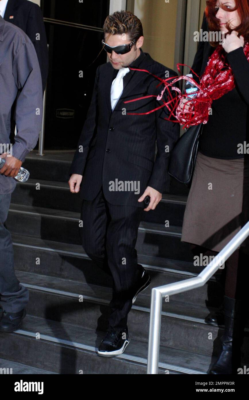 Corey Feldman leaves CNN's Hollywood studios after making an appearance