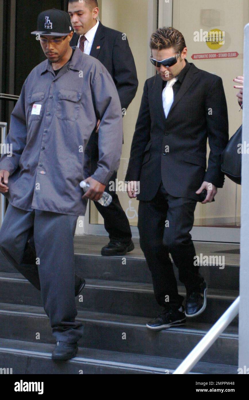 Corey Feldman leaves CNN's Hollywood studios after making an appearance