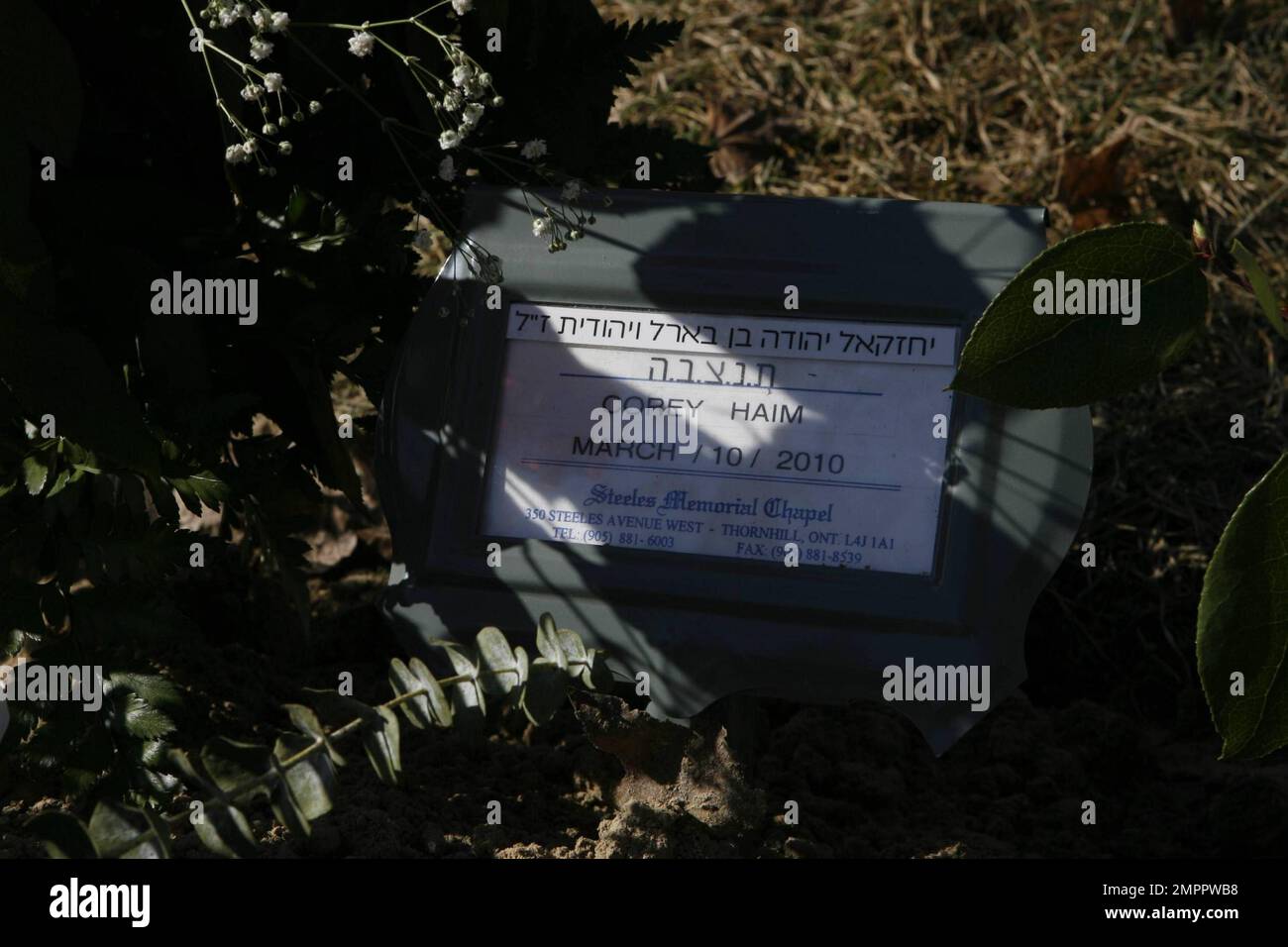 EXCLUSIVE!! Corey Haim's gravesite at Pardes Shalom Cemetery, adorned