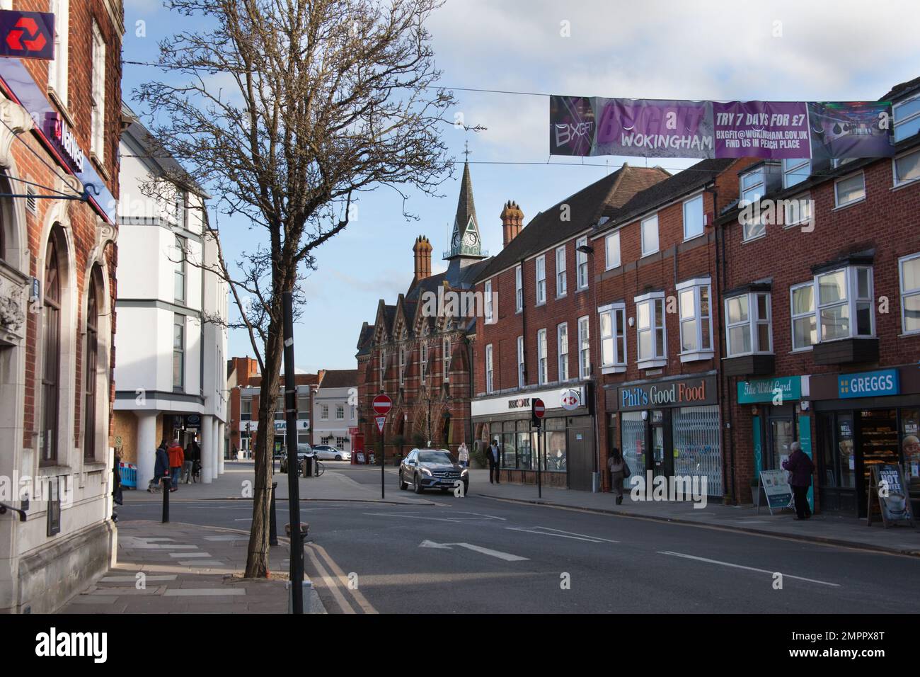 Views of Wokingham Town Centre in Berkshire in the UK Stock Photo