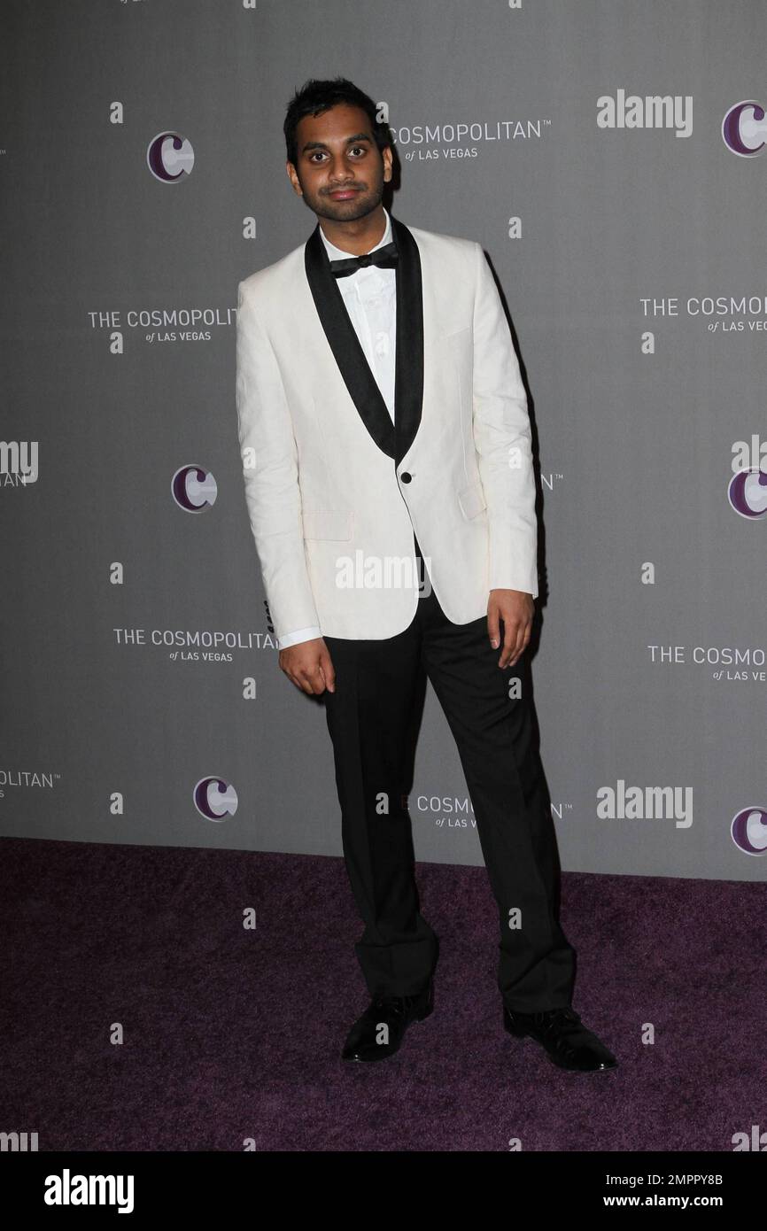 Aziz Ansari rings in the New Year at the opening of the Cosmopolitan Hotel  with performances by Coldplay, Jay-Z and John Mayer. Las Vegas, NV.  12/31/10 Stock Photo - Alamy