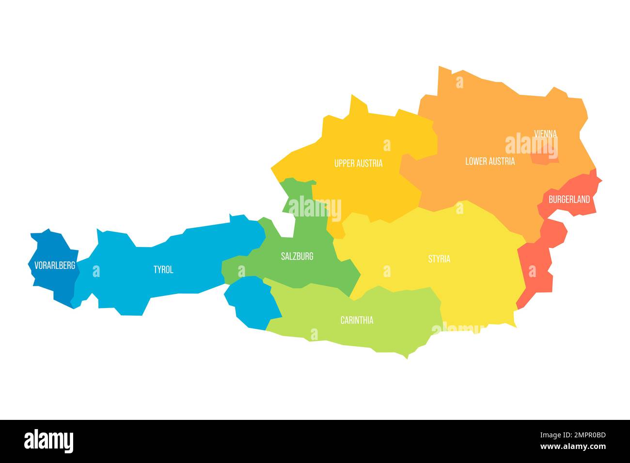 Austria Political Map Of Administrative Divisions Stock Vector Image Austria Political Map Of Administrative Divisions 2MPR0BD 