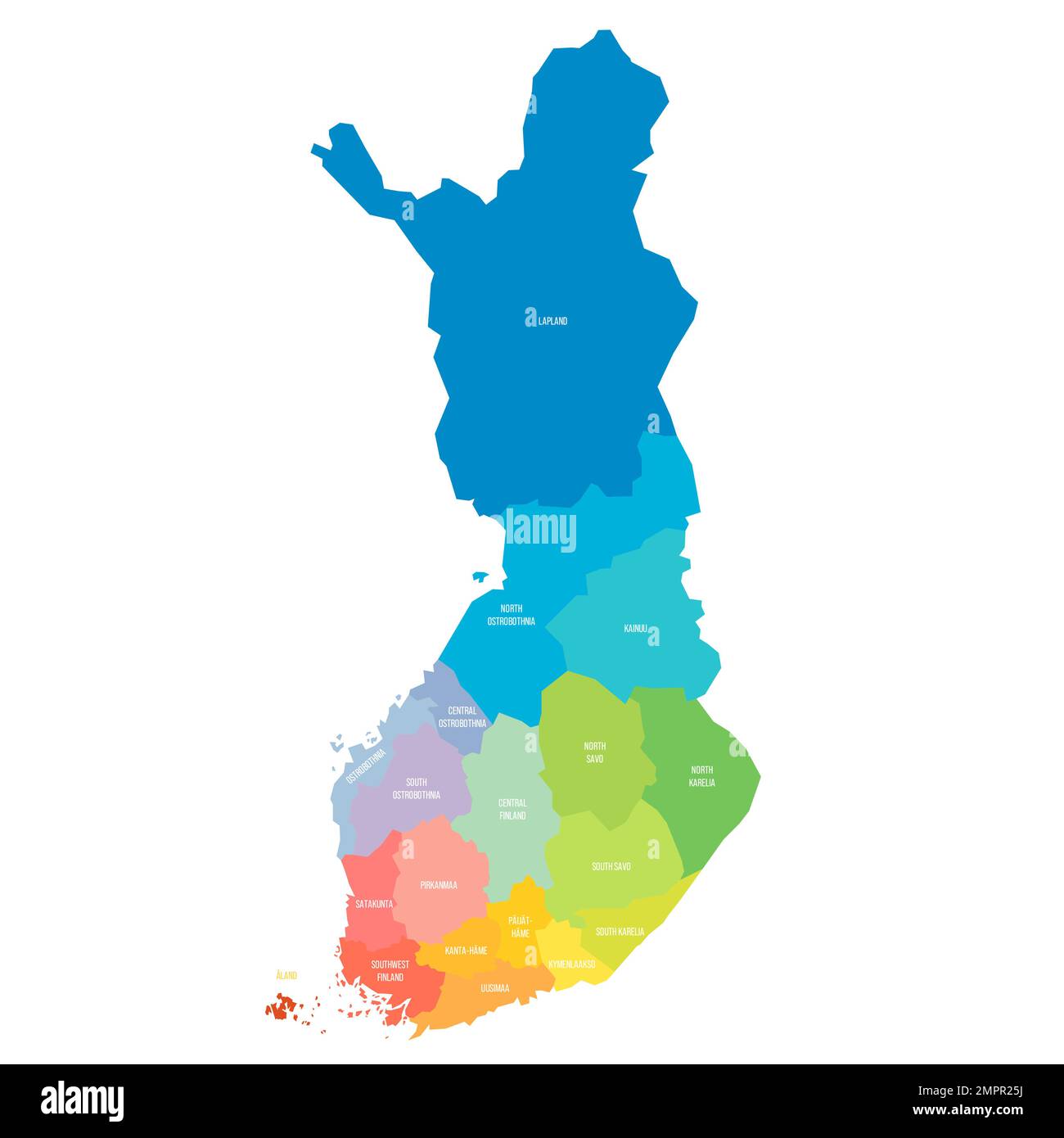 Finland Political Map Of Administrative Divisions Stock Vector Image ...