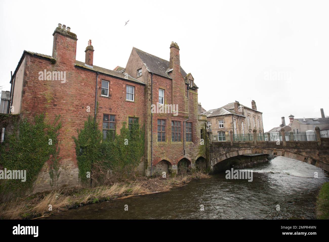 Views of The River Cocker in Cockermouth, Cumbria in the UK Stock Photo