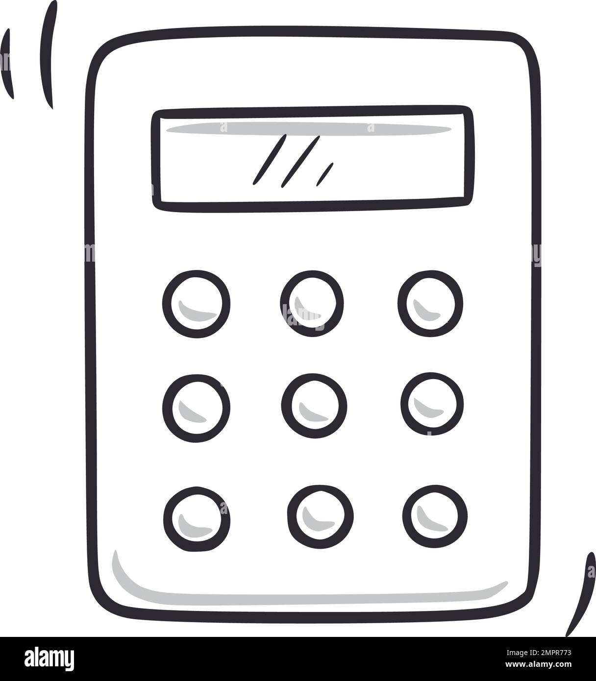 Calculator doodle. Calculator hand drawn sketch style icon. Business