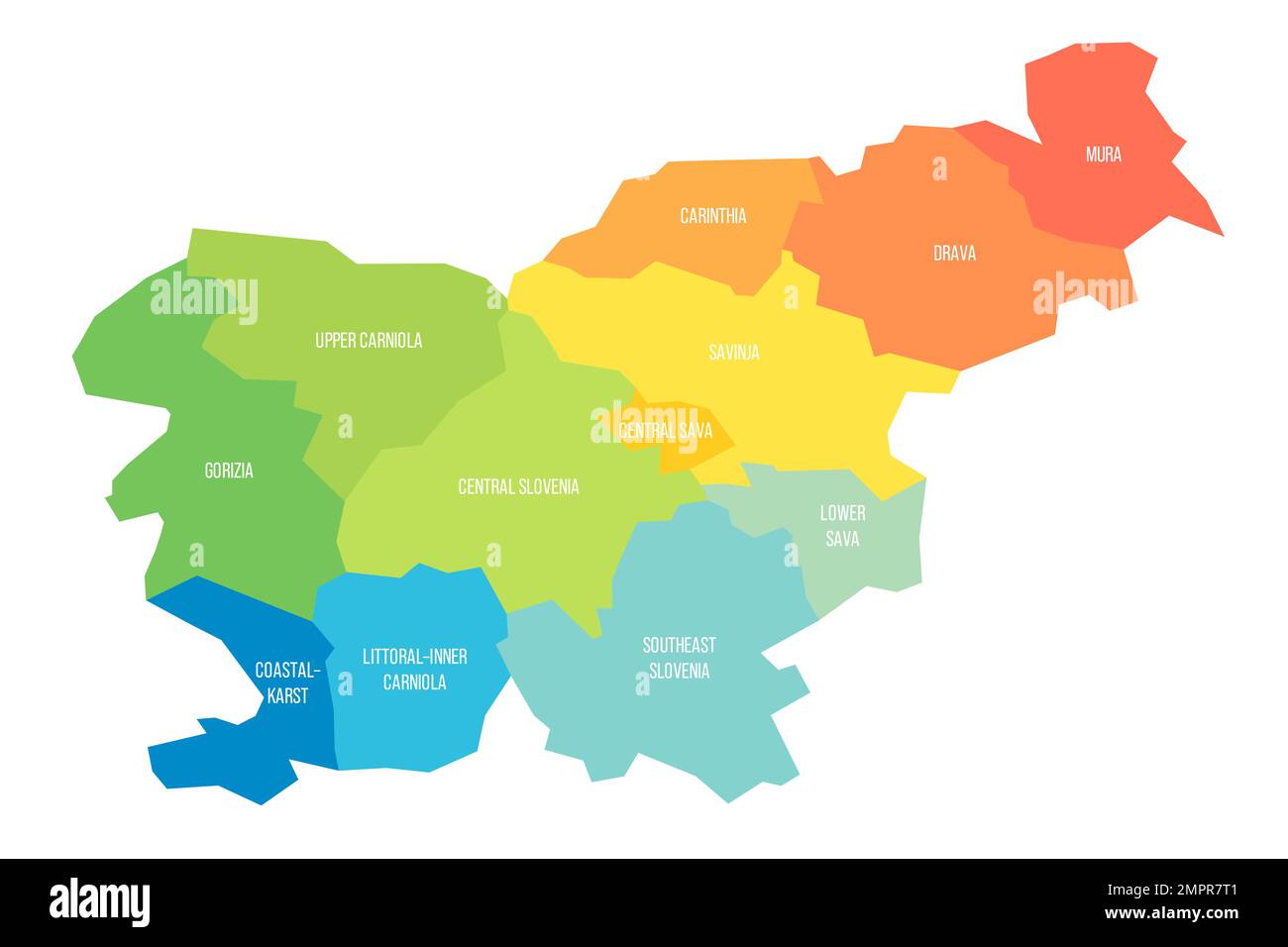 Slovenia Political Map Of Administrative Divisions Stock Vector Image Slovenia Political Map Of Administrative Divisions 2MPR7T1 