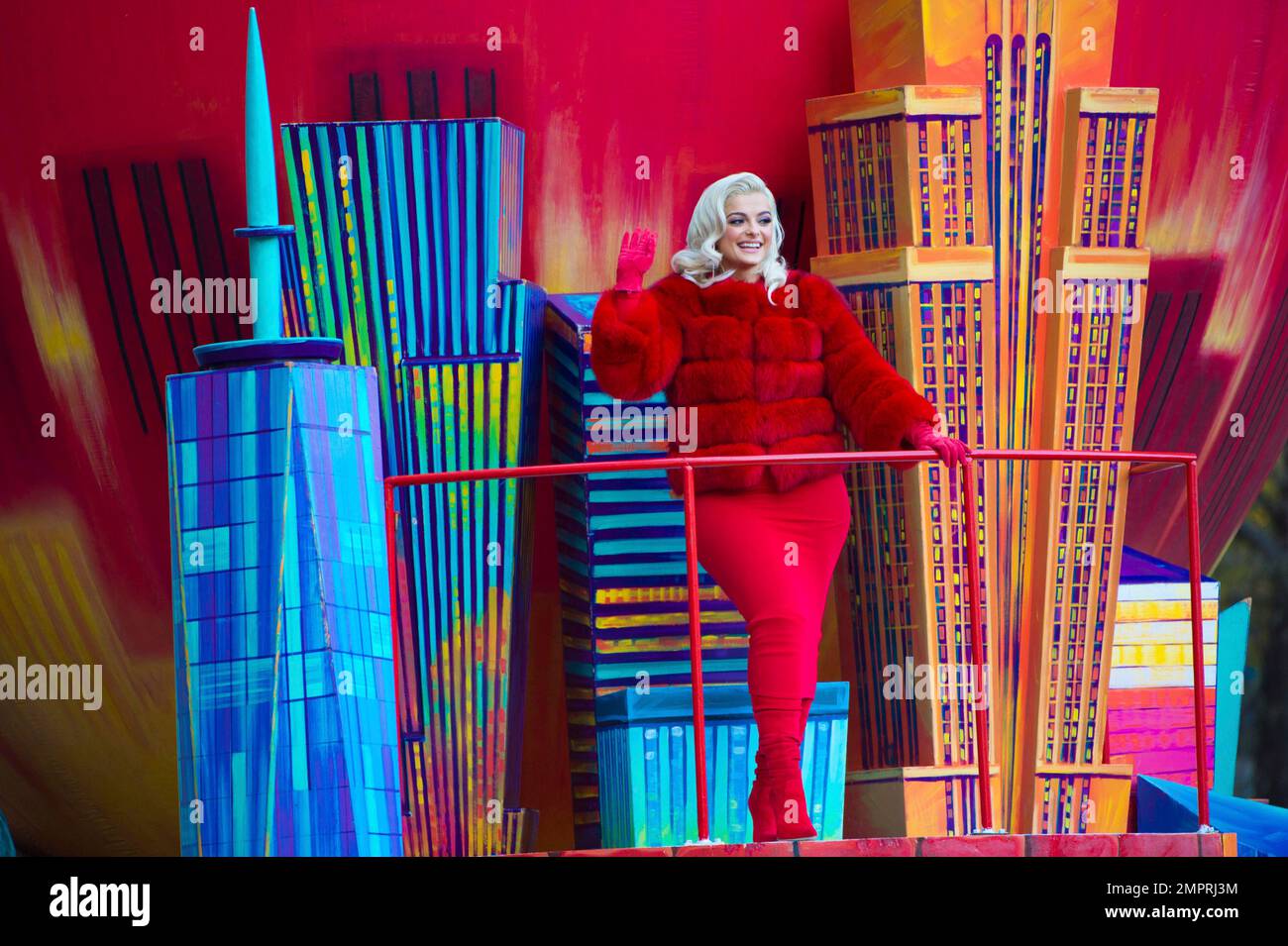 Musician Bebe Rexha appears at the 91st Macy's Thanksgiving Day Parade