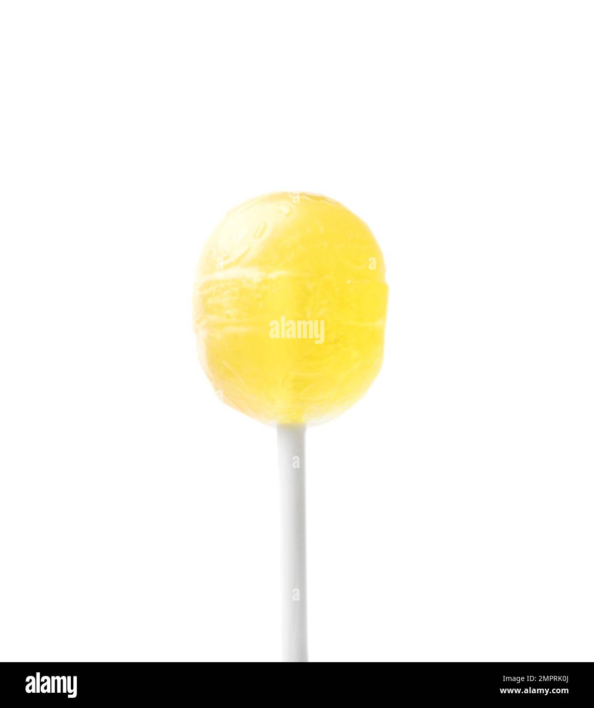 Tasty lemon flavored lollipop isolated on white Stock Photo Alamy
