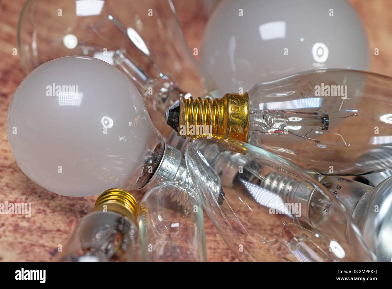 Various bulbs in a close-up Stock Photo