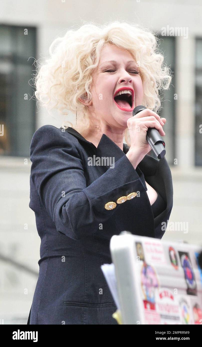 Pop icon Cyndi Lauper performs live on the American morning talk show