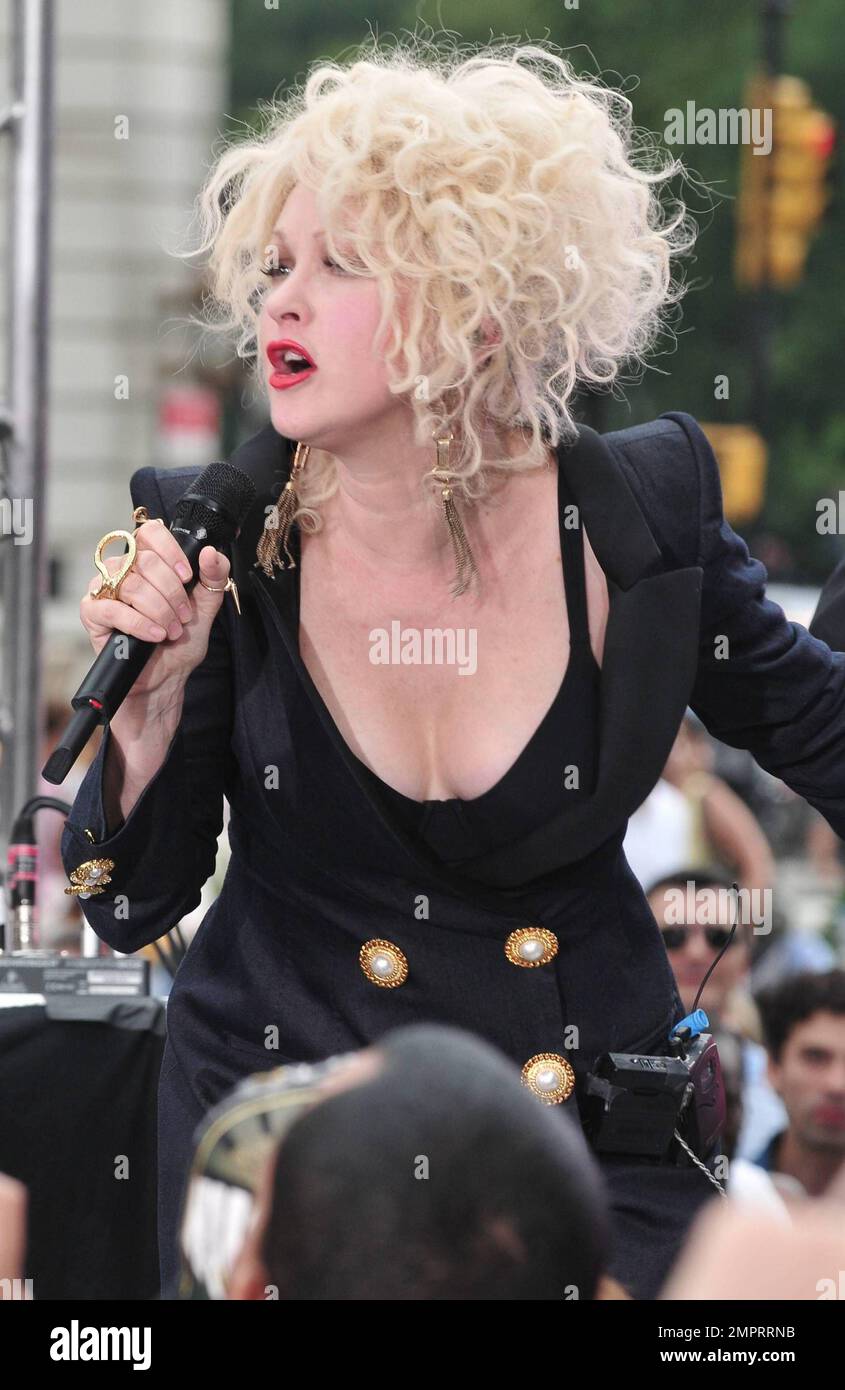 Pop icon Cyndi Lauper performs live on the American morning talk show