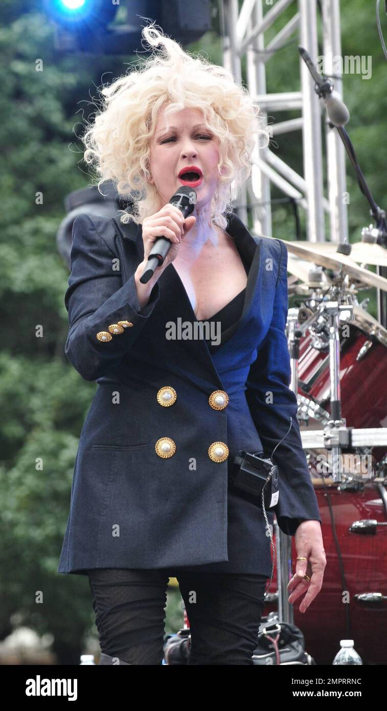 Pop icon Cyndi Lauper performs live on the American morning talk show