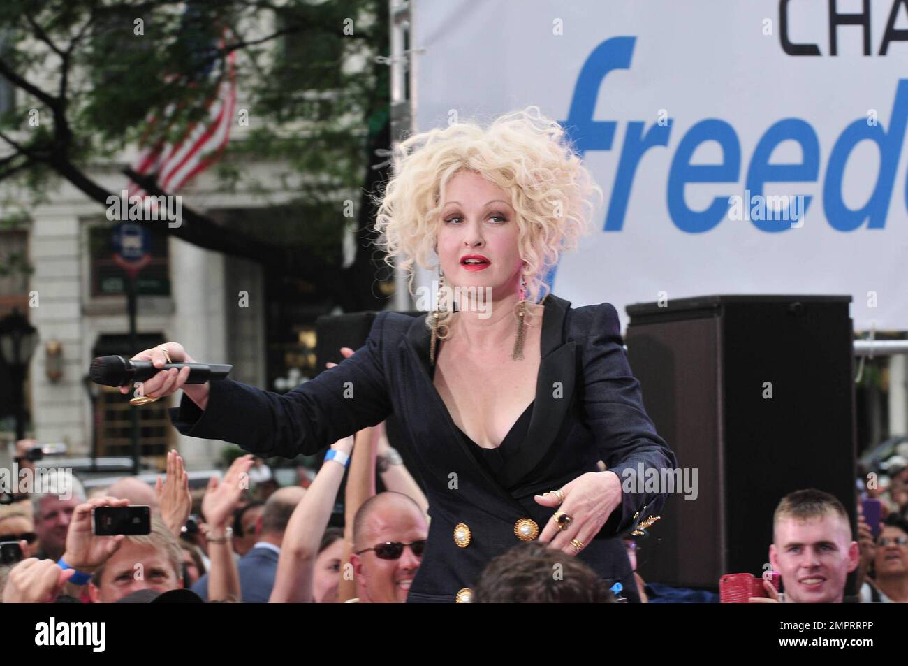 Pop icon Cyndi Lauper performs live on the American morning talk show
