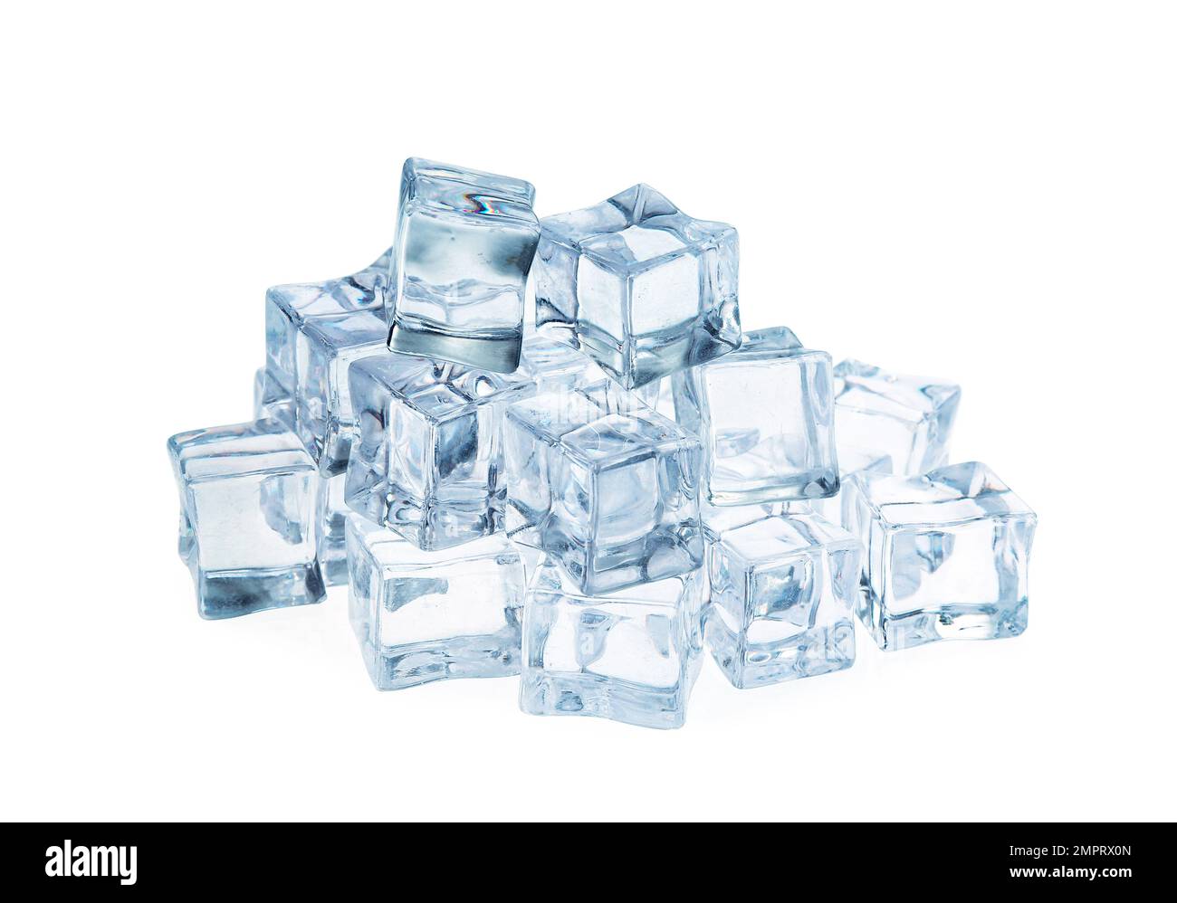 Crystal clear ice cubes isolated on white Stock Photo Alamy