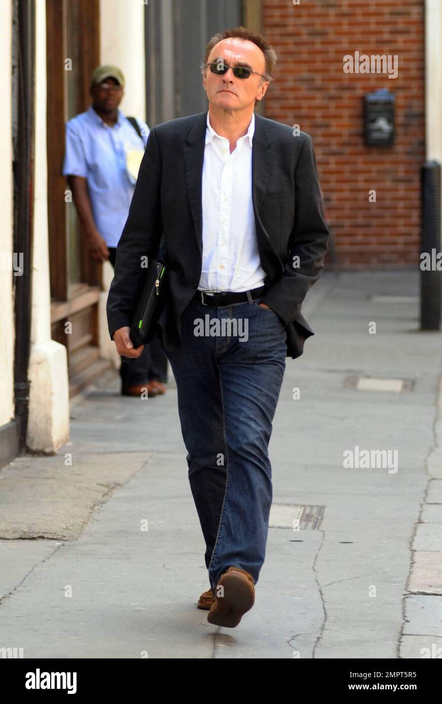 Oscar-winning director Danny Boyle strolls in London's Soho. London, UK. 5/24/10.   . Stock Photo