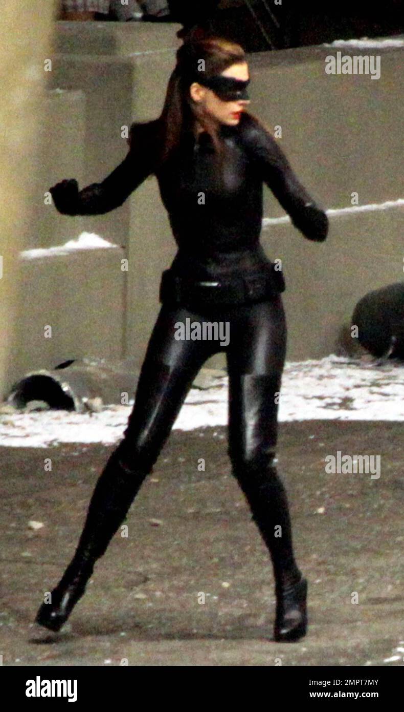 Actress Anne Hathaway as shows off her incredible figure dressed as