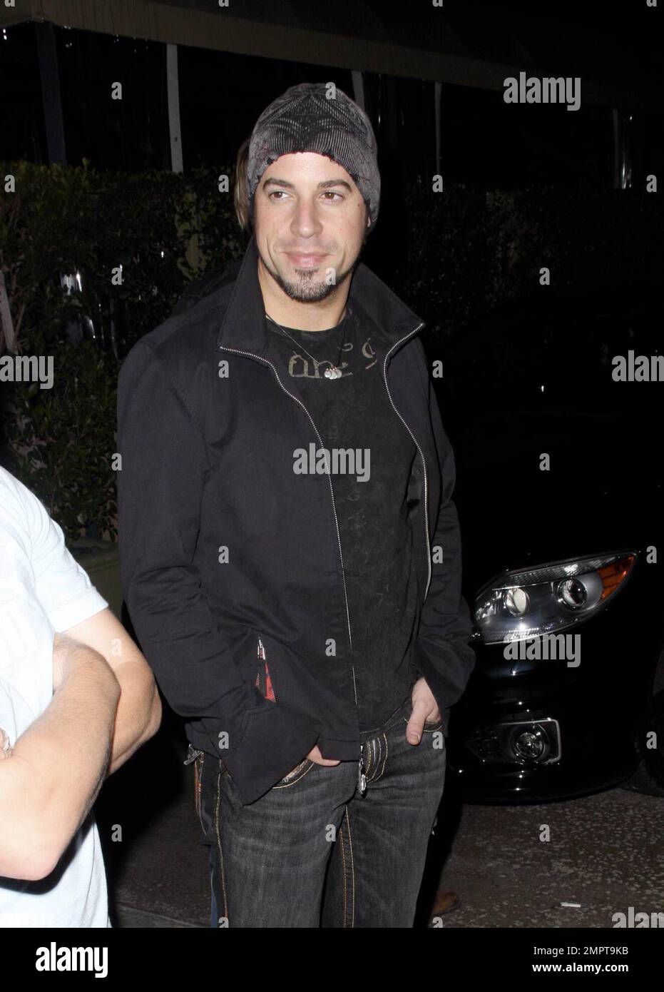 Exclusive!! Rocker and former 'American Idol' contestant Chris Daughtry leaves the restaurant Ago with a group of friends. When asked who he plans to vote for, he replied 'Chuck Norris.' Los Angeles, CA. 10/5/08. Stock Photo