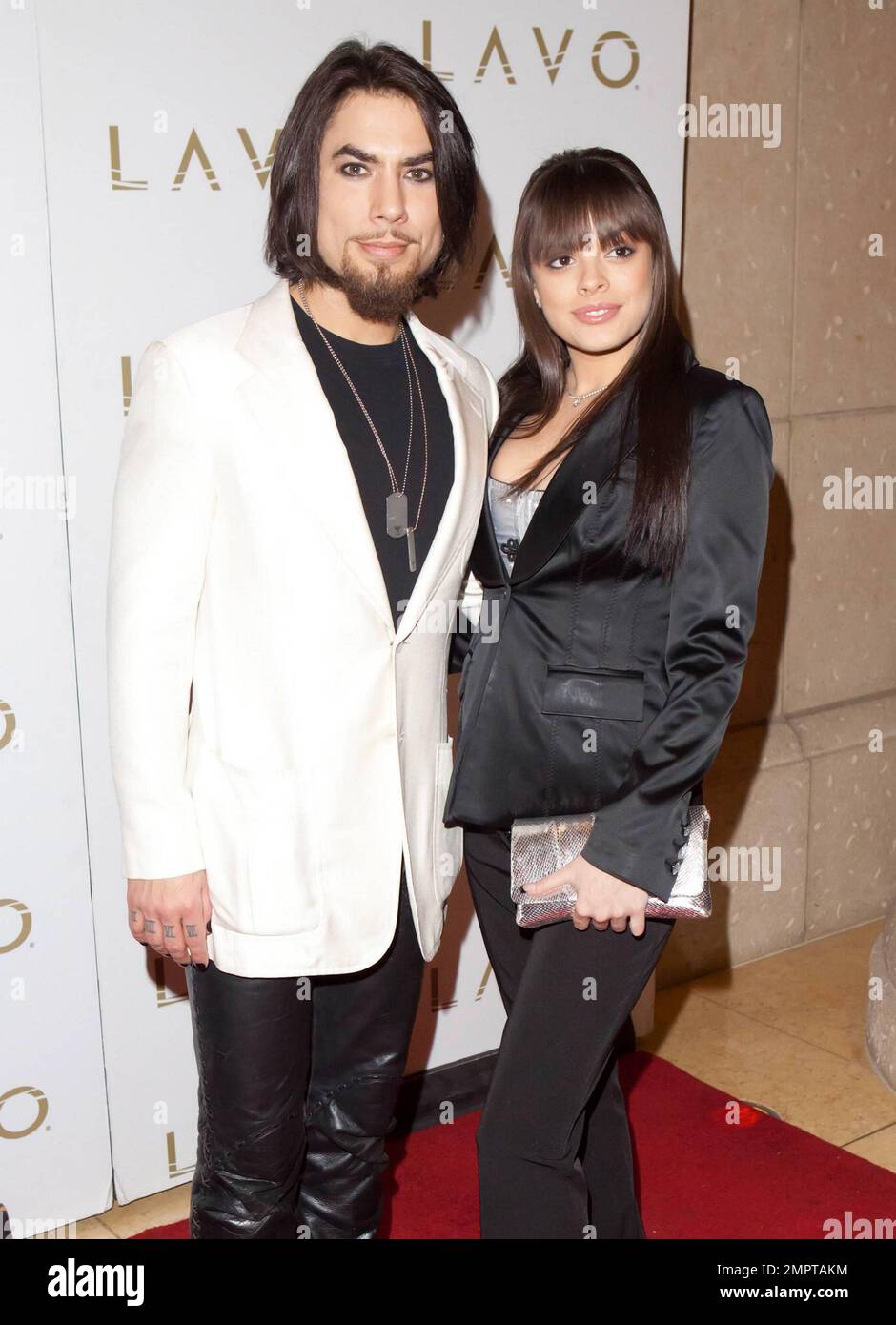 Dave Navarro poses with adult film star Renee Perez as he hosts Erotica Ball at LAVO nightclub