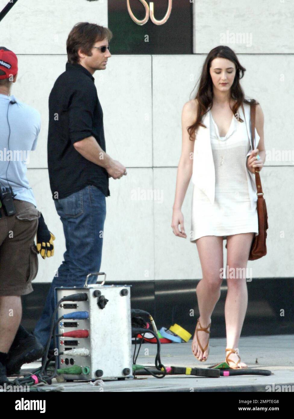 Exclusive!! David Duchovny tapes a scene for his tv show "Californication" in Beverly HIlls