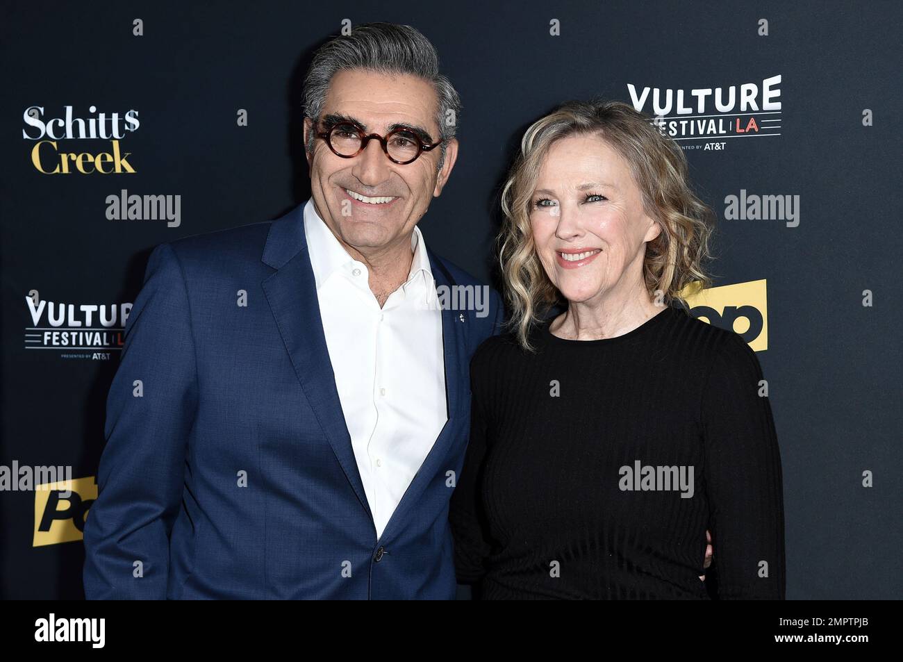 Eugene Levy, left, and Catherine O'Hara attend the 2017 Vulture Festival Los Angeles "Schitt's