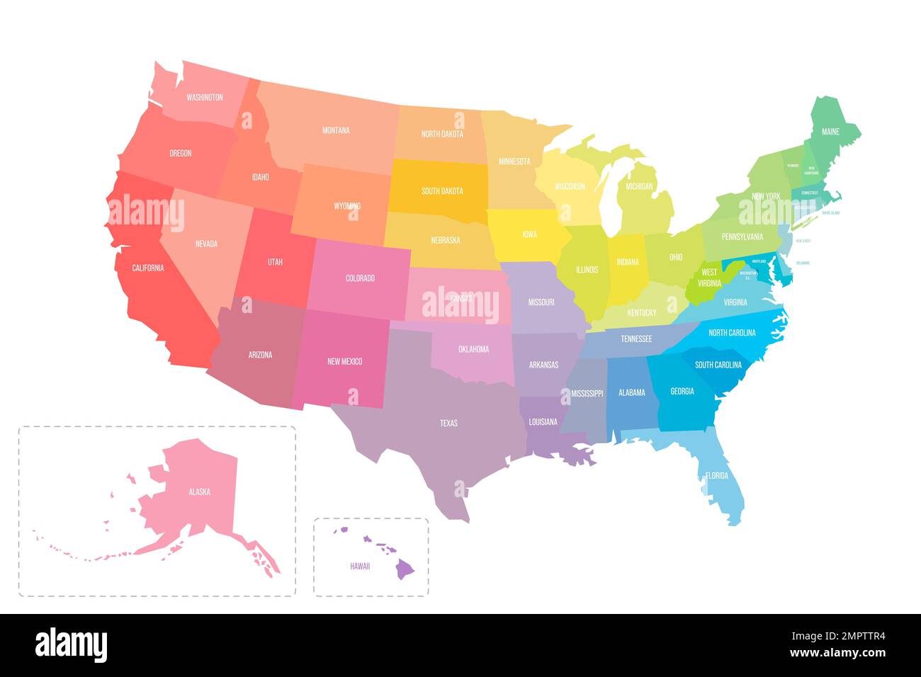 United States of America political - United States Of America Political Map Of Administrative Divisions 2MPTTR4 