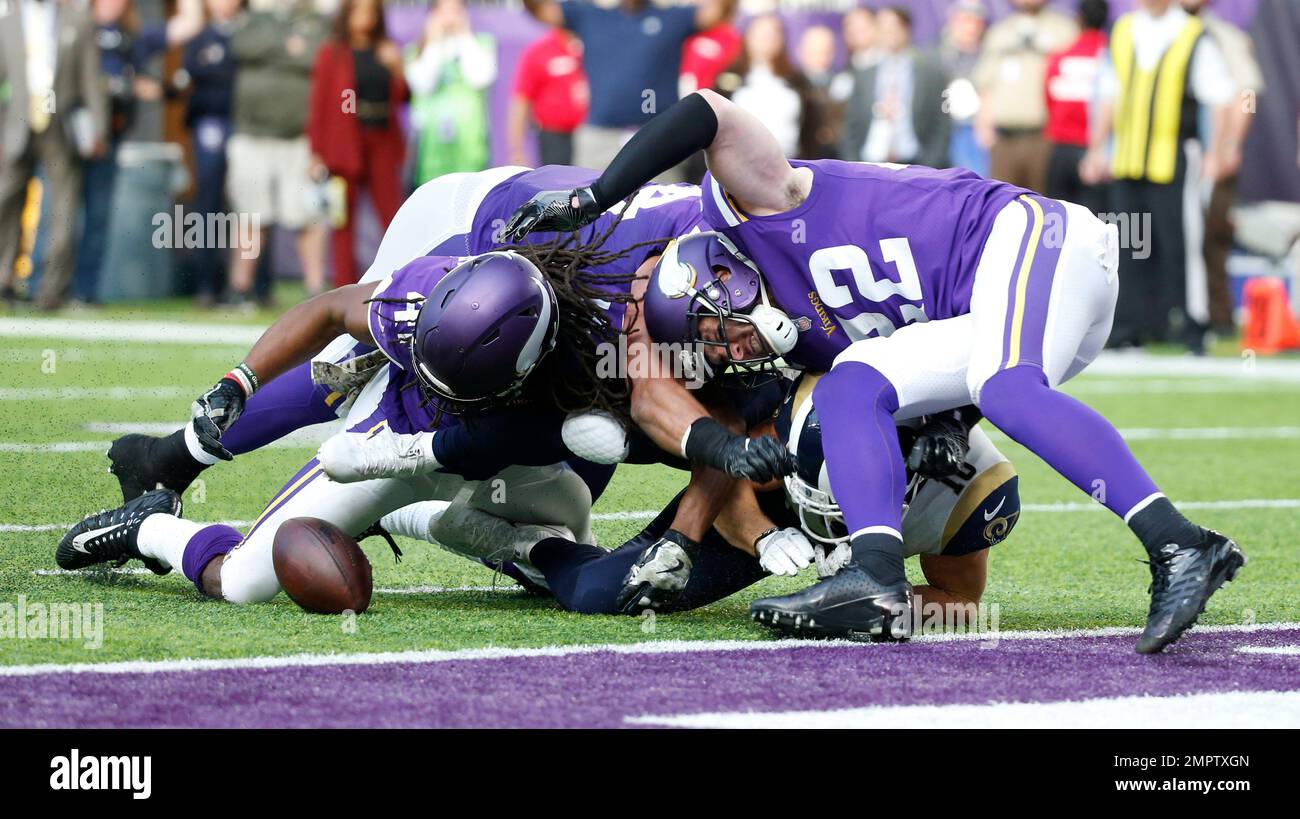 Minnesota Vikings Strong Safety Anthony Harris Left Recovers A Fumble By Los Angeles Rams Wide 0456