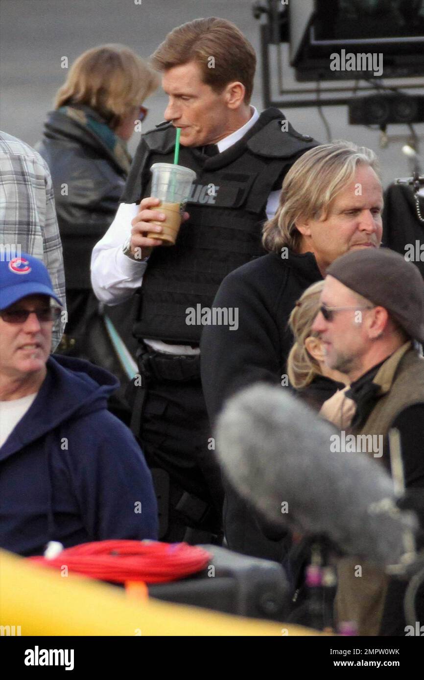 Denis Leary shoots scenes sor the Untitled Spiderman Reboot now scheduled for release on July 3, 2012. In the film, Leary plays the role of Captain George Stacy. Los Angeles, CA. 1/6/11. Stock Photo