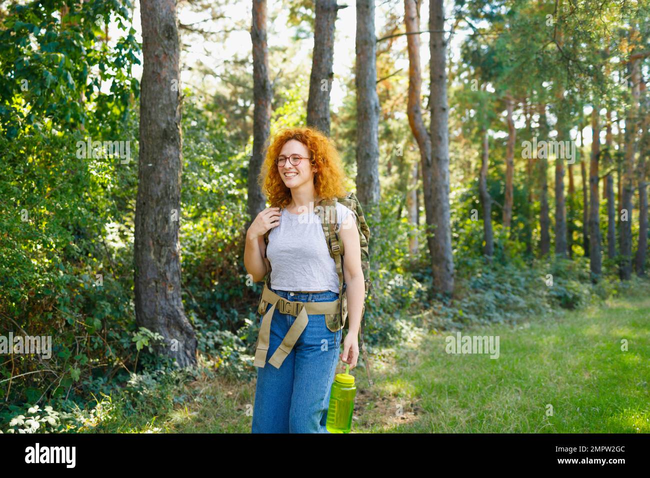 Young woman hiker camping hi-res stock photography and images - Alamy