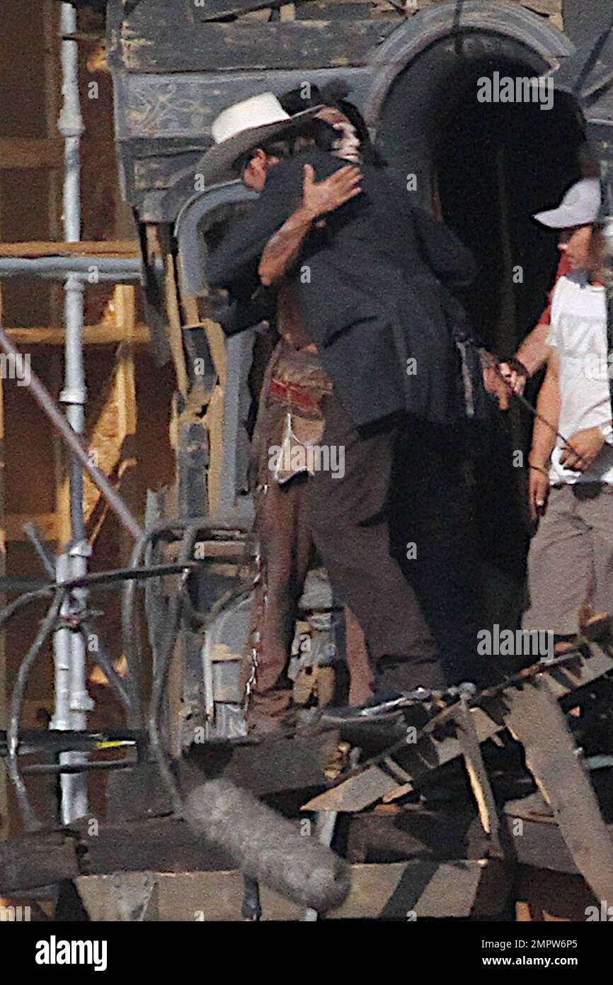 Lone Ranger Hammer Johnny Depp and Armie Hammer, dressed in their characters Tonto and the ...