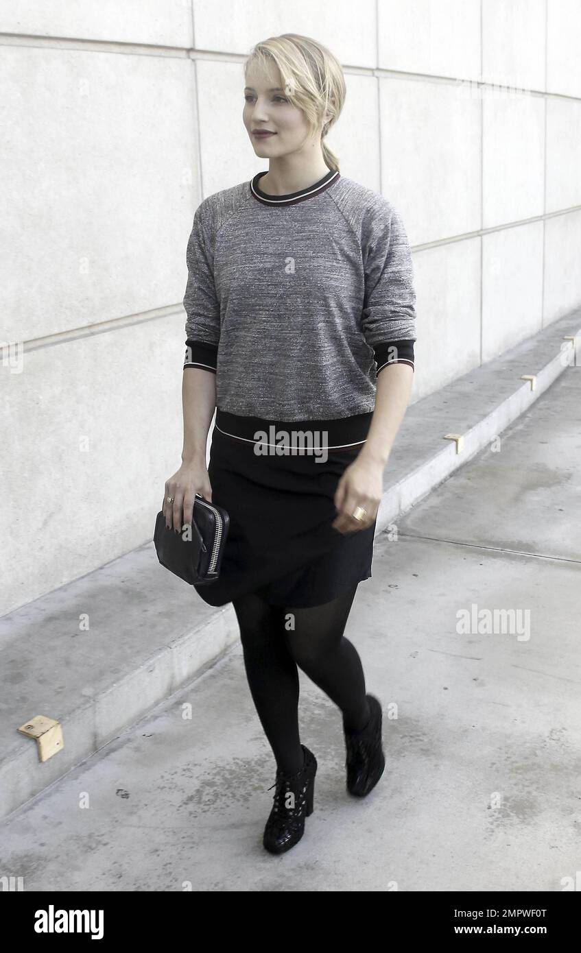 Glee' star Dianna Agron arrives at the Staples Center to watch the Laker's  game. Los Angeles, CA. 1st April 2012 Stock Photo - Alamy