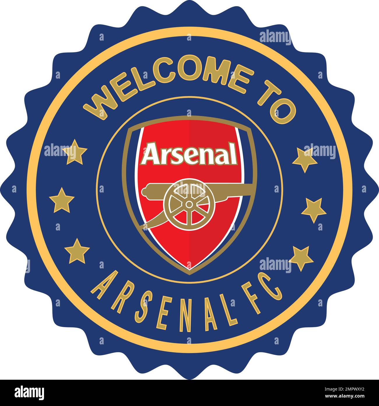 Welcome to Arsenal FC Seal  Colorful gradient brush design Vector illustration colors background Welcome Stamp Stock Vector
