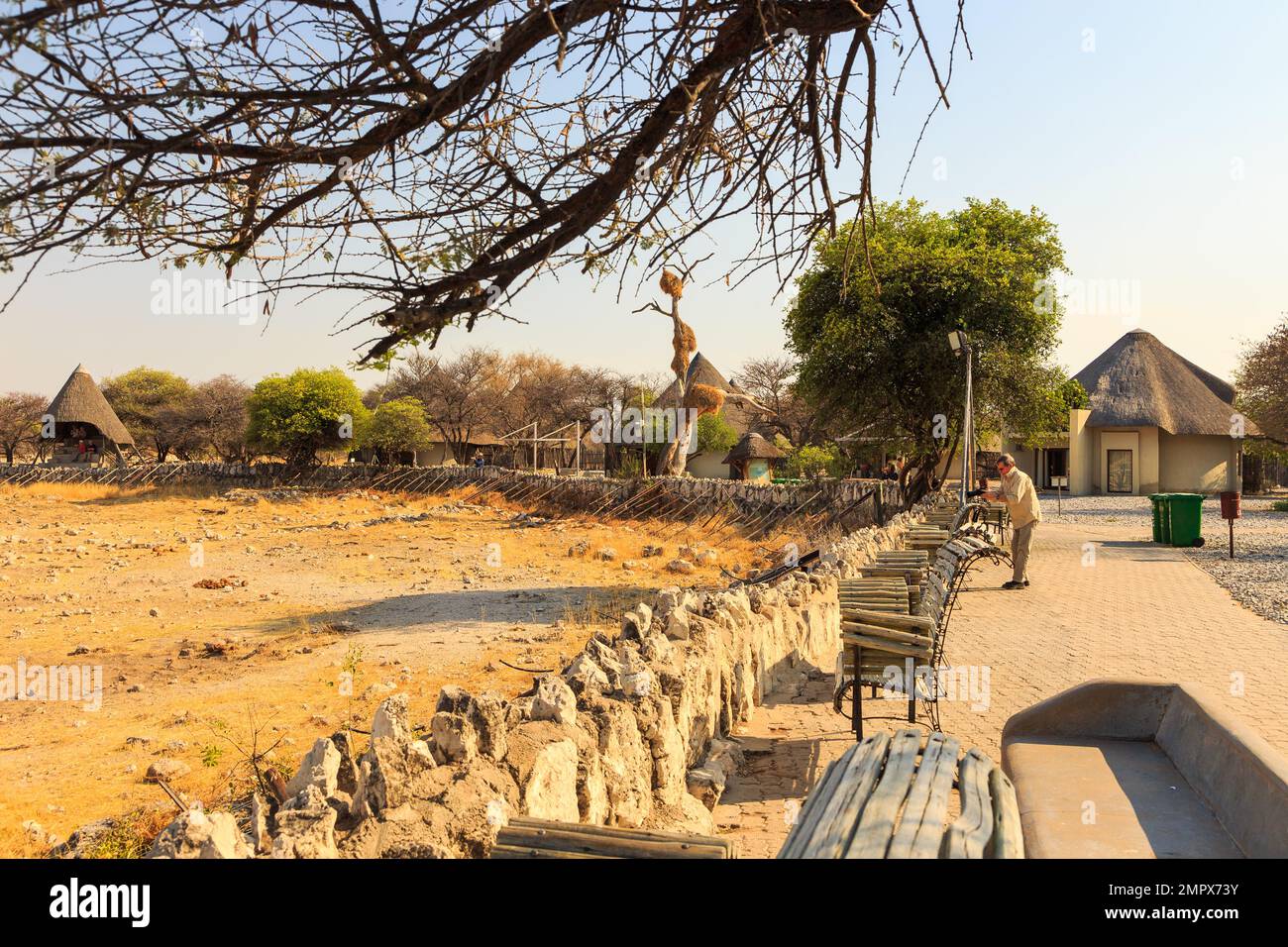 Etosha National Park 06 October 2018: The viewpoint at the Okaukuejo Camping  Area. African Wildlife Observation Stock Photo - Alamy