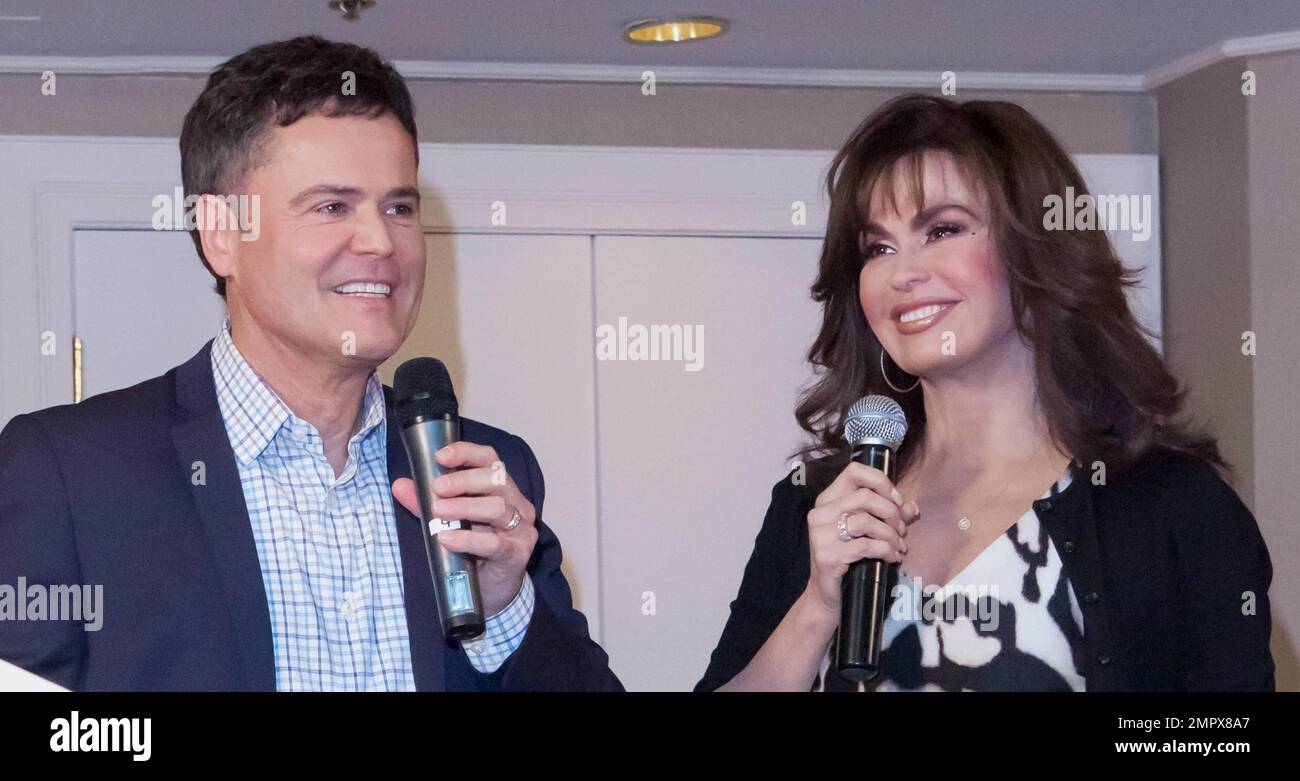 Donny and Marie Osmond announce the Donny and Marie Showroom inside the Flamingo Hotel and Casino. Las Vegas, NV. 2nd October 2013. Stock Photo