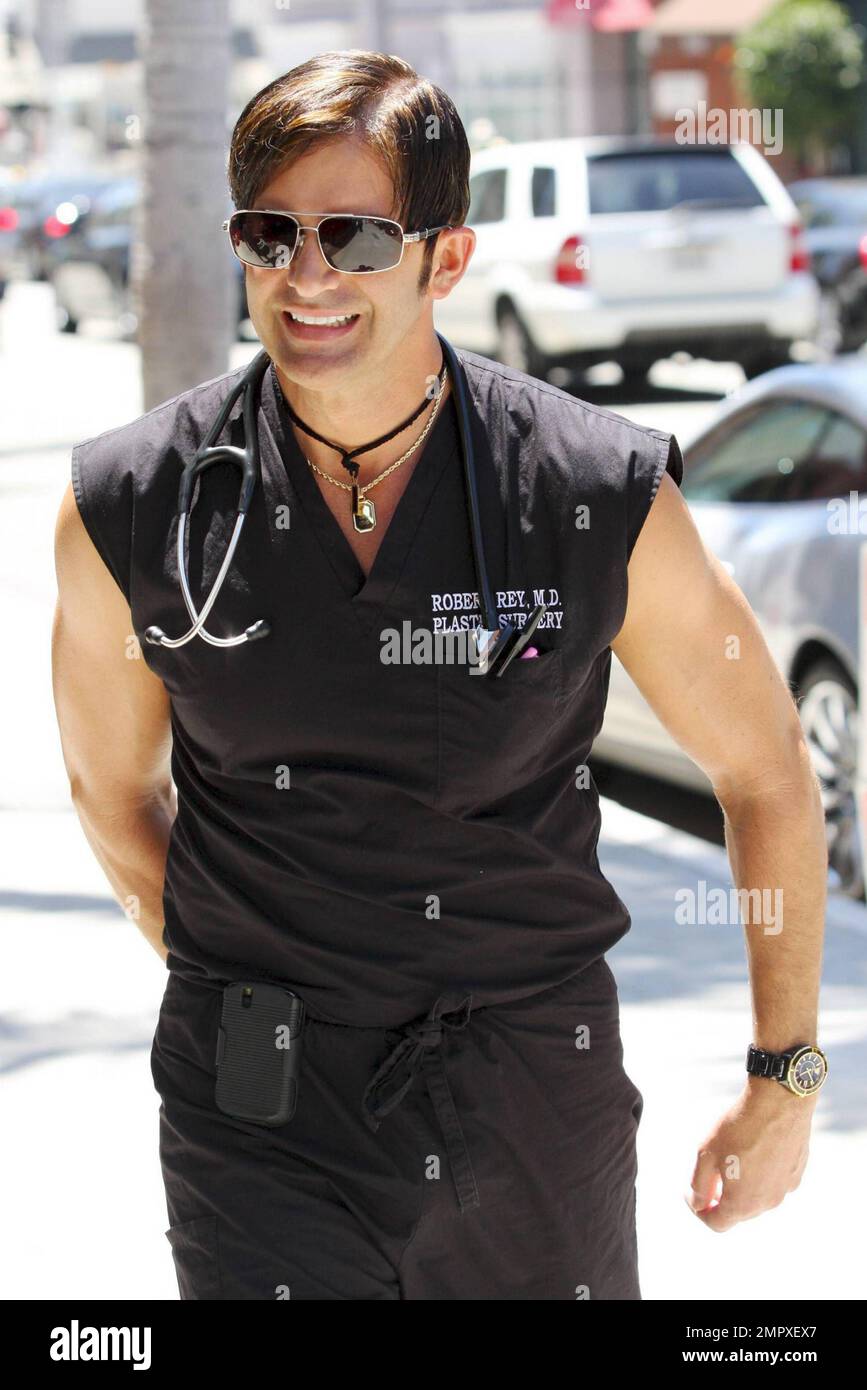 With a stethoscope around his neck, plastic surgeon Robert Rey (aka Dr