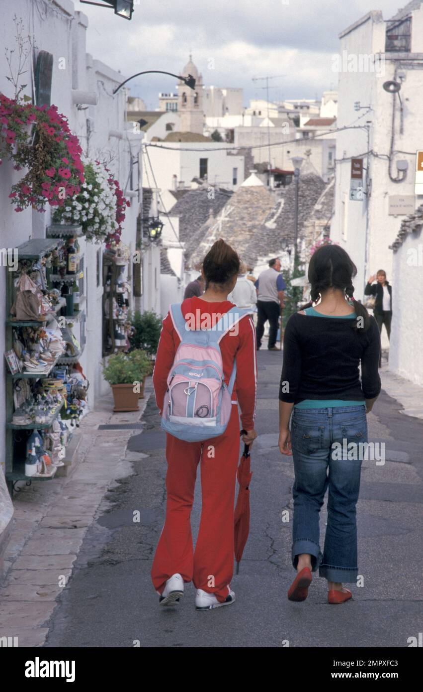 shopping in Alberobello, Valle di Itria, Puglia/Apuglia, Italy Stock Photo
