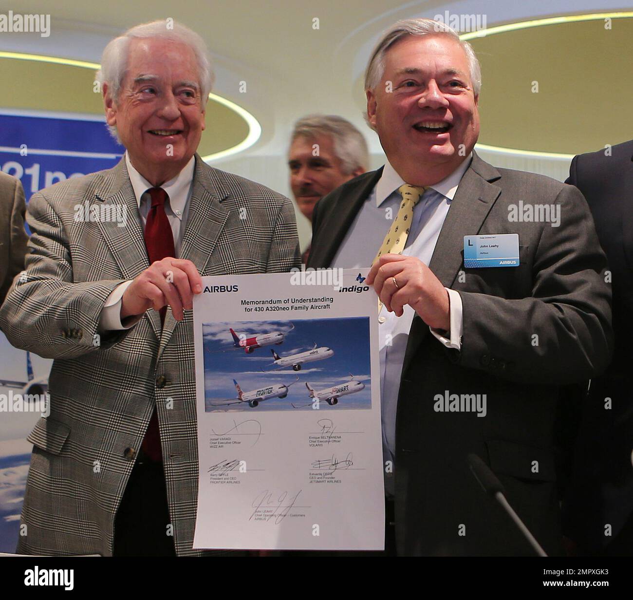 Bill Franke, managing partner of Indigo Partners, left, and John 