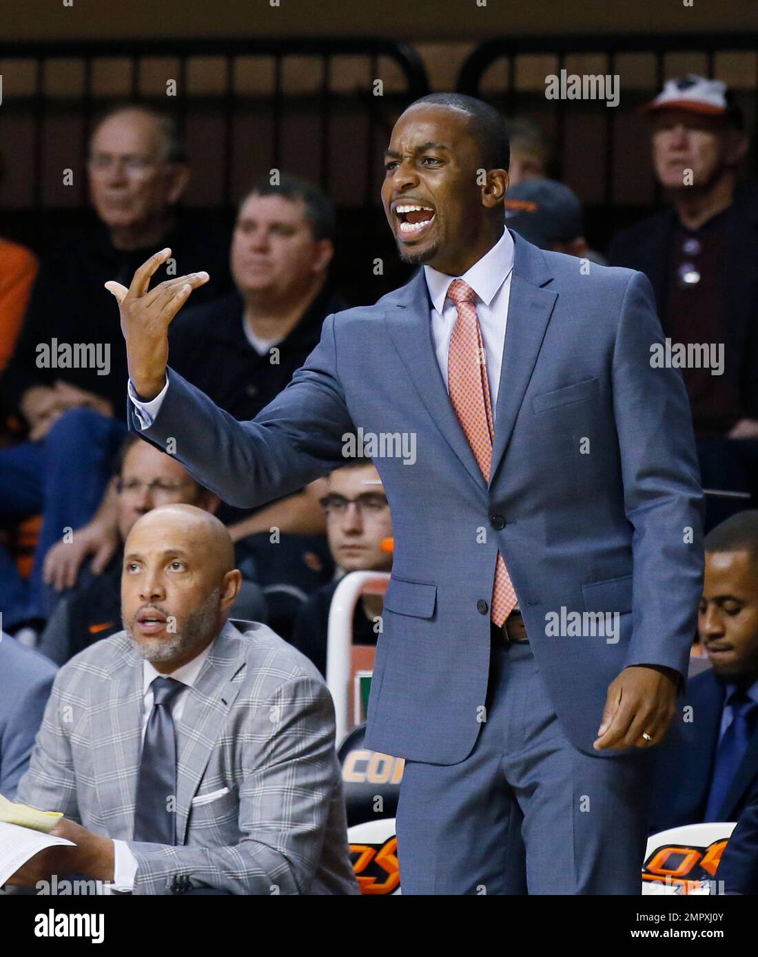 Oklahoma State head coach Mike Boynton during an NCAA college