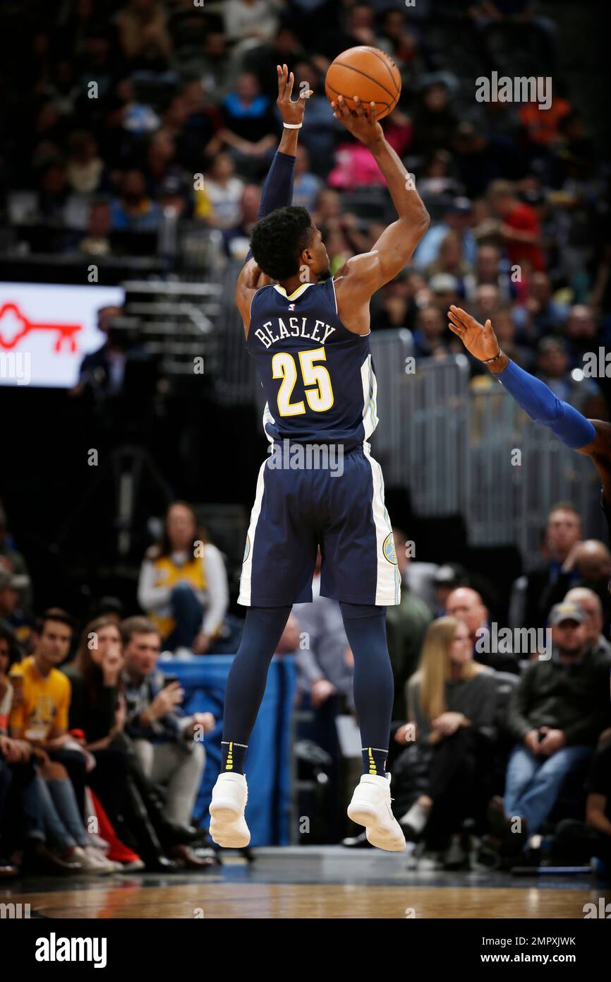 Denver Nuggets guard Malik Beasley shoot s against the Orlando Magic ...