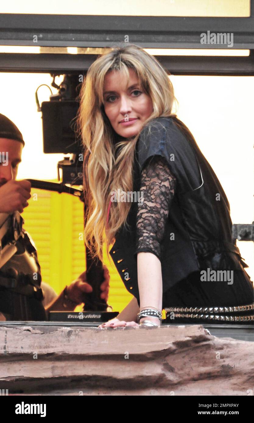 Actress Natascha McElhone is seen on location filming scenes for an  upcoming episode of Showtime's \, image size:834x1390