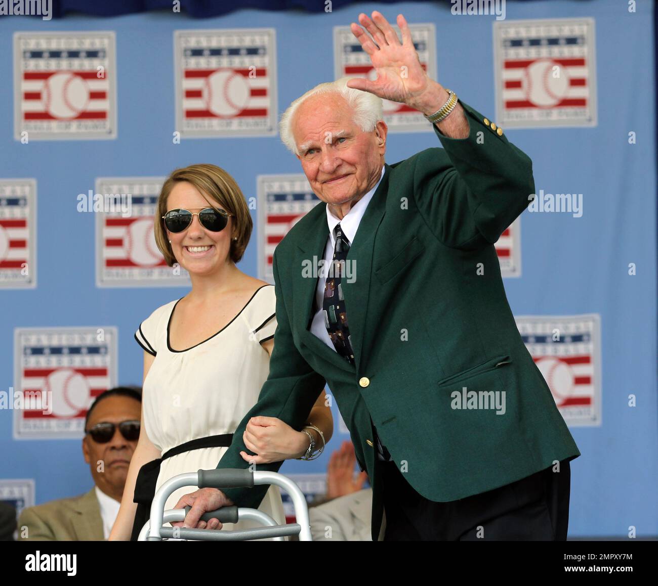 FILE : Ted Williams and Bobby Doerr, both Boston Red Sox Baseball Hall of  Famers, during pre-game at Fenway Park in Boston, MASS. (Sportswire via AP  Images Stock Photo - Alamy