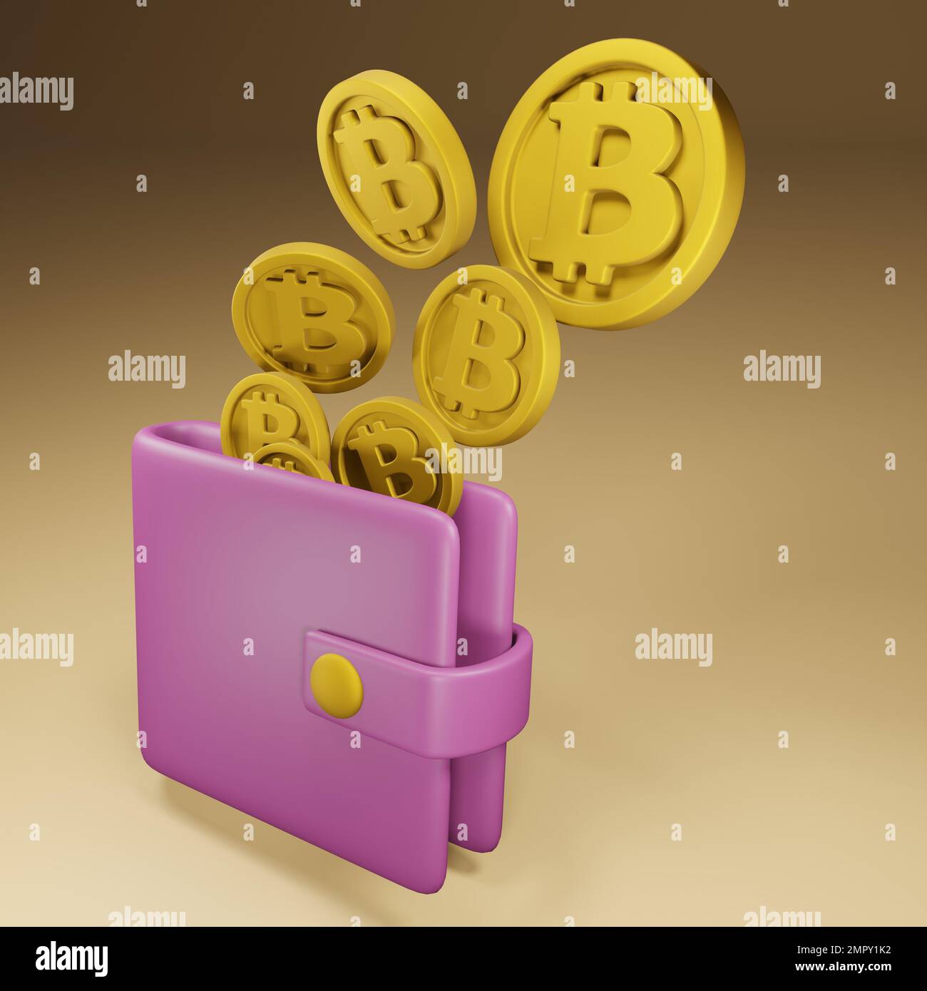Bitcoin wallet with coins , crypto currency in the wallet ,bitcoin coins in  the wallet , design concept ,sign bitcoin on the face of the coin, 3D rend  Stock Photo - Alamy