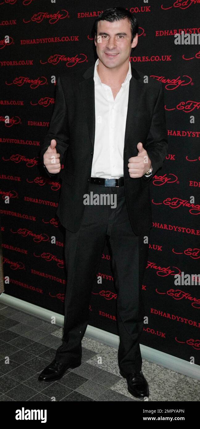 Joe Calzaghe at the opening of the first ever UK store for Ed Hardy.  Westfield Shopping Centre, London, UK. 12/1/09 Stock Photo - Alamy