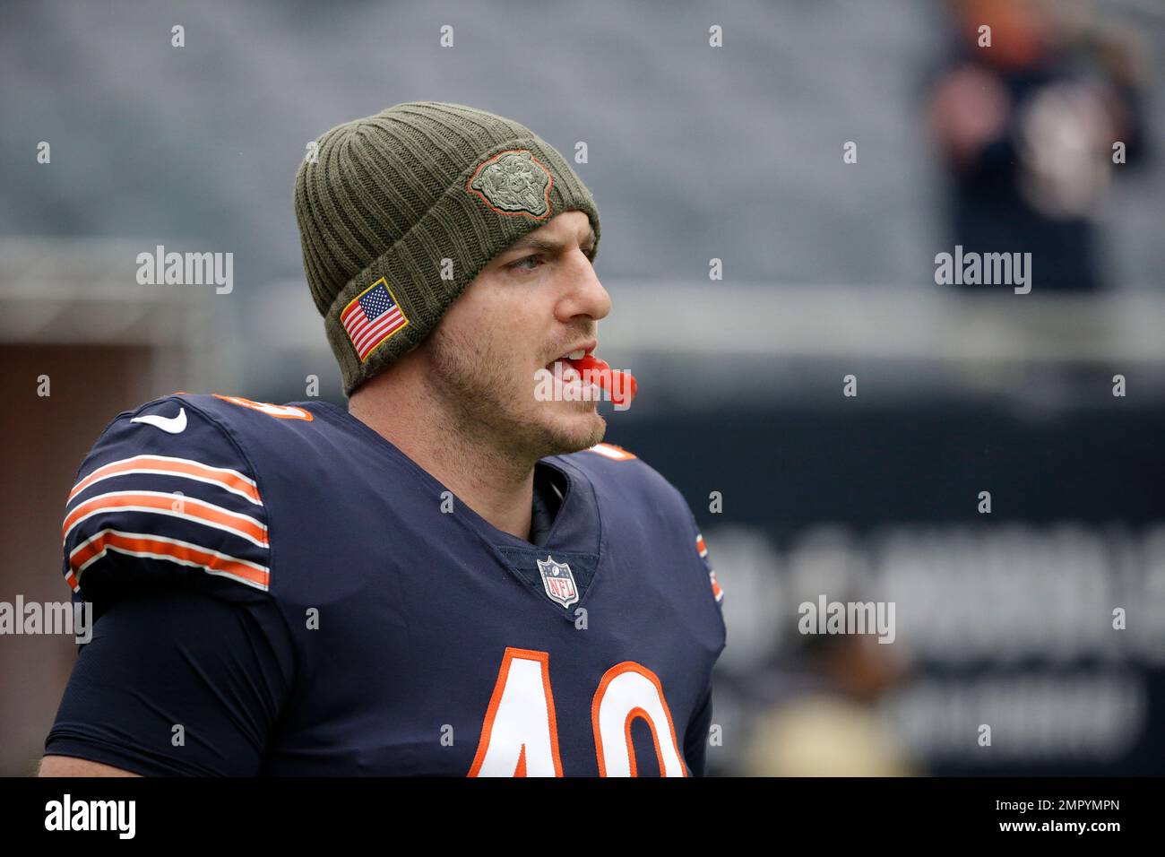 Minnesota Vikings long snapper Andrew DePaola (42) reacts after a play  during the first half of an NFL football game against the New York Jets,  Sunday, Dec. 4, 2022 in Minneapolis. (AP