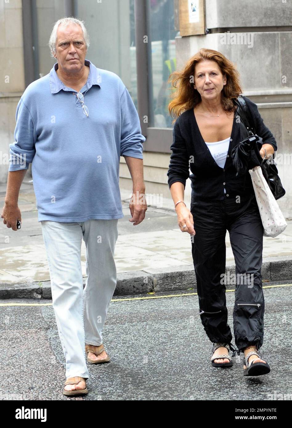 EXCLUSIVE!! Singer Elkie Brooks strolls in the West End with husband Trevor  Jordan, her long-time recording engineer. Brooks is preparing to being her  50th Anniversary Tour. London, UK. 7/26/10 Stock Photo -