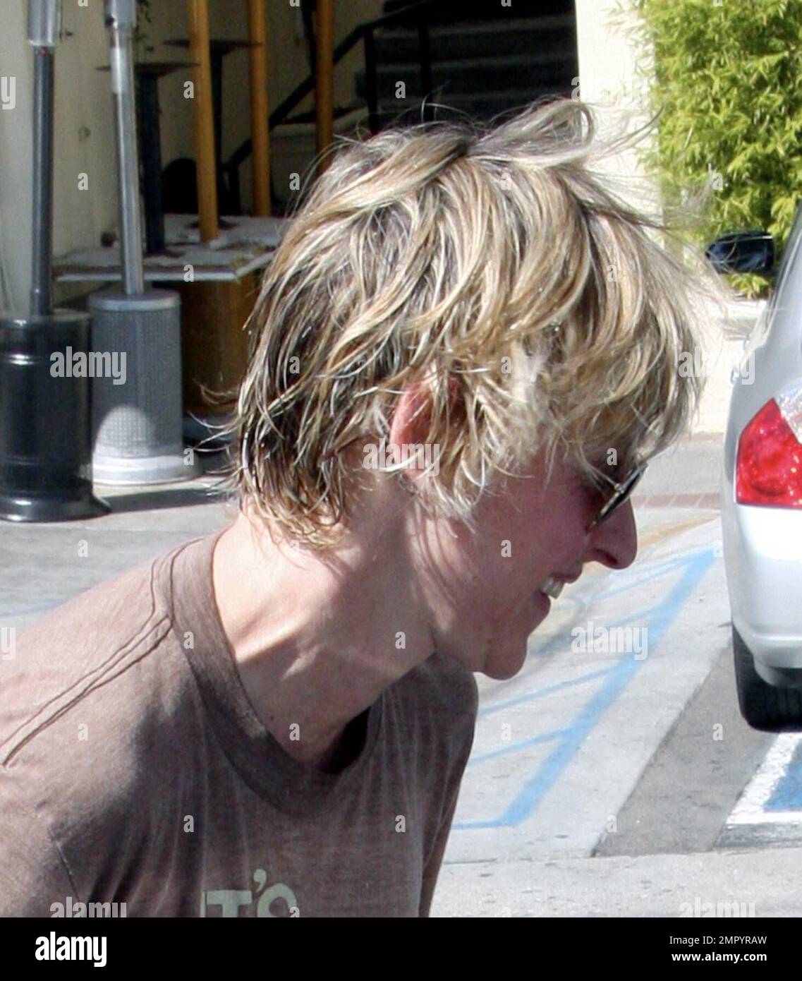 Looks like Ellen DeGeneres is having a bad hair day. The actress turned  chat show host was caught after brunch with serious bed head hair. Ellen  has recently bought a company called