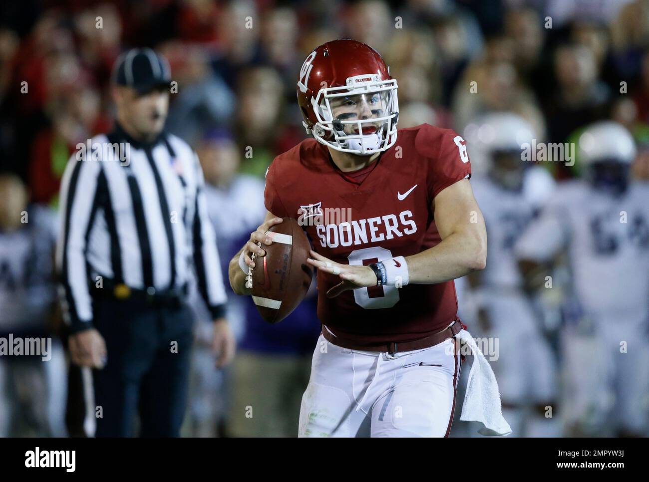 Oklahoma quarterback Baker Mayfield (6) during an NCAA college football