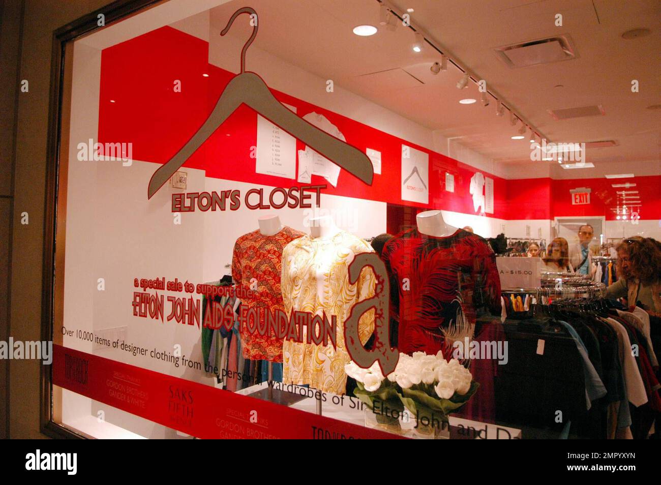 Sir Elton John and his partner, David Furnish, opened ELTON'S CLOSET to