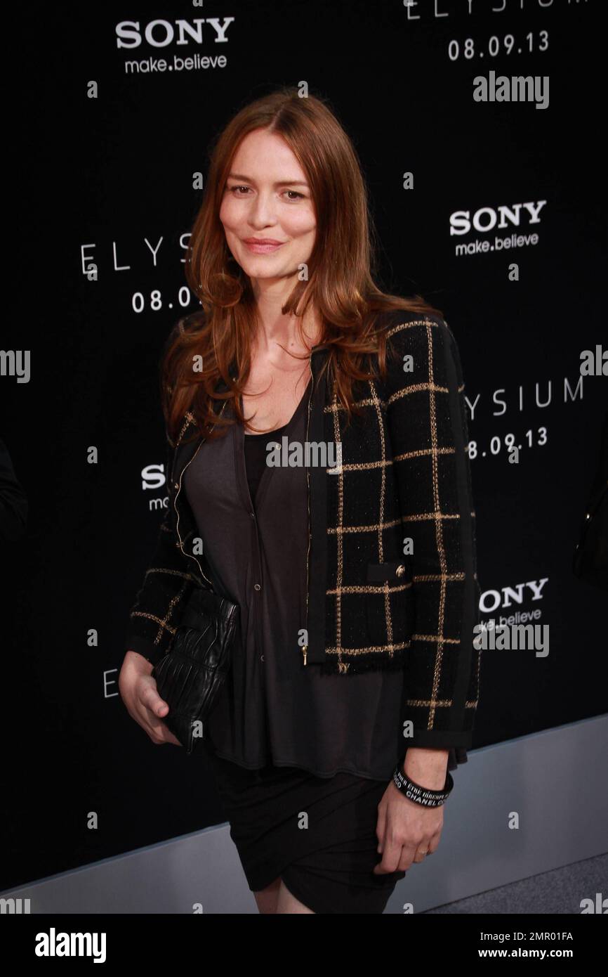 Saffron Burrows at the world premiere of her movie "Elysium" at the