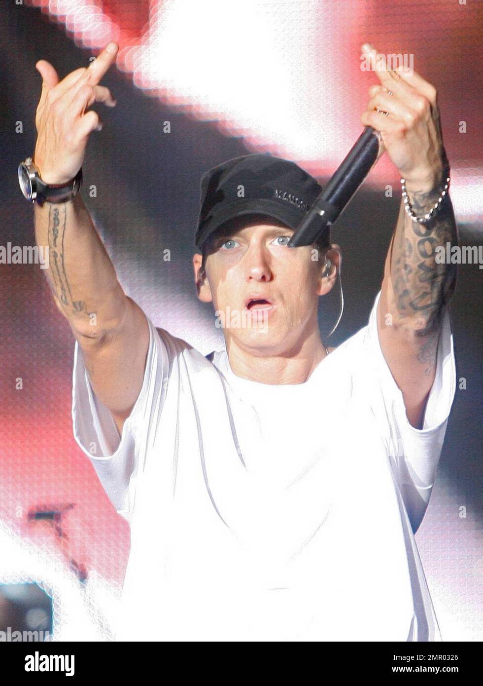 Eminem performs live in concert at the Voodoo Music Experience at City