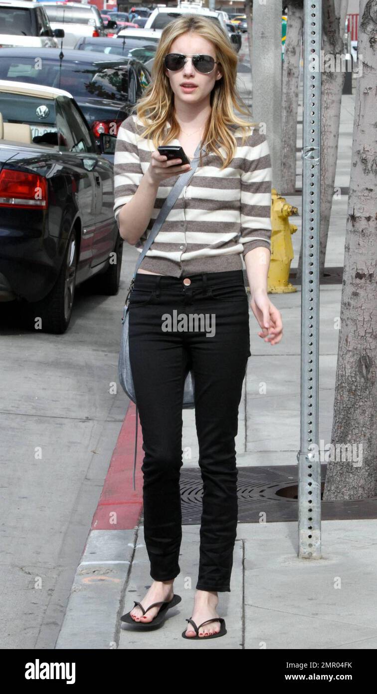 Emma Roberts Black Tee Airport Style Spring Summer 2020